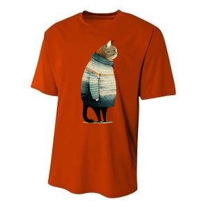 Winter Cat Print Performance Sprint T-Shirt