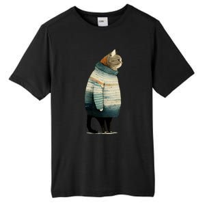 Winter Cat Print Tall Fusion ChromaSoft Performance T-Shirt