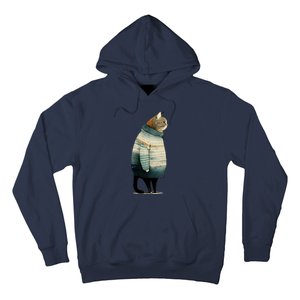 Winter Cat Print Hoodie