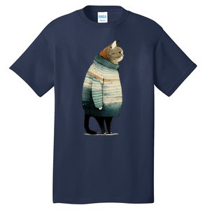 Winter Cat Print Tall T-Shirt