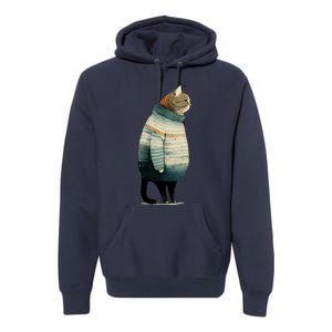 Winter Cat Print Premium Hoodie