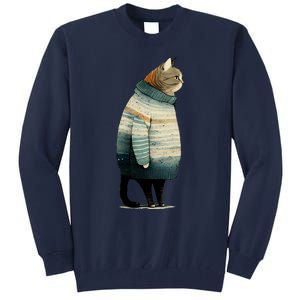 Winter Cat Print Tall Sweatshirt