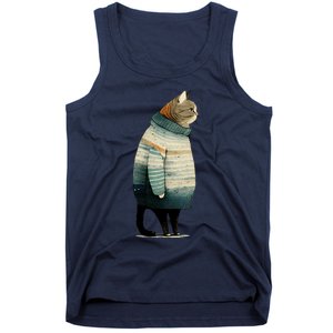 Winter Cat Print Tank Top