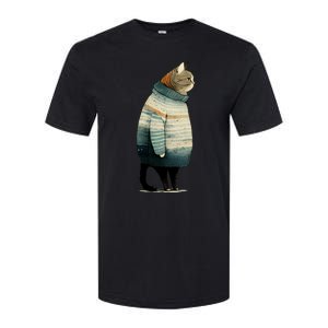 Winter Cat Print Softstyle CVC T-Shirt