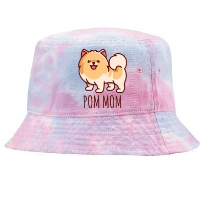 Womens Cute Pomeranian Pom Mom Funny Gift Tie-Dyed Bucket Hat