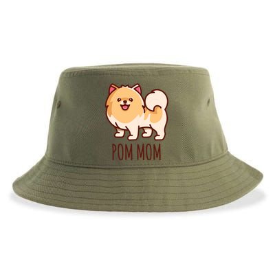 Womens Cute Pomeranian Pom Mom Funny Gift Sustainable Bucket Hat