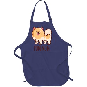 Womens Cute Pomeranian Pom Mom Funny Gift Full-Length Apron With Pockets