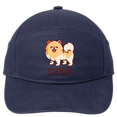 Womens Cute Pomeranian Pom Mom Funny Gift 7-Panel Snapback Hat