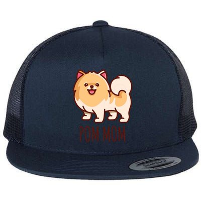 Womens Cute Pomeranian Pom Mom Funny Gift Flat Bill Trucker Hat