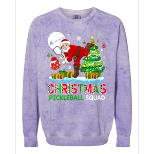 Women Christmas Pickleball Squad Santa Playing Pickleball Player Gift Colorblast Crewneck Sweatshirt