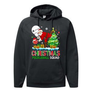 Women Christmas Pickleball Squad Santa Playing Pickleball Player Gift Performance Fleece Hoodie