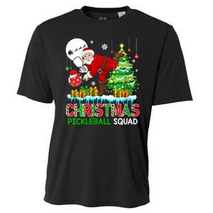 Women Christmas Pickleball Squad Santa Playing Pickleball Player Gift Cooling Performance Crew T-Shirt