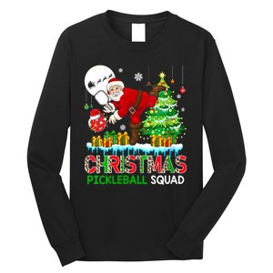 Women Christmas Pickleball Squad Santa Playing Pickleball Player Gift Long Sleeve Shirt