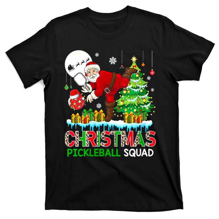 Women Christmas Pickleball Squad Santa Playing Pickleball Player Gift T-Shirt