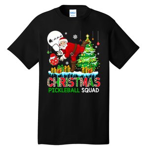 Women Christmas Pickleball Squad Santa Playing Pickleball Player Gift Tall T-Shirt