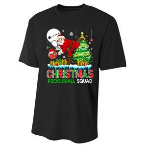 Women Christmas Pickleball Squad Santa Playing Pickleball Player Gift Performance Sprint T-Shirt