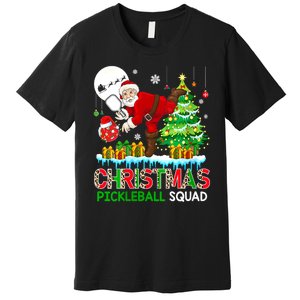 Women Christmas Pickleball Squad Santa Playing Pickleball Player Gift Premium T-Shirt