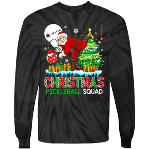 Women Christmas Pickleball Squad Santa Playing Pickleball Player Gift Tie-Dye Long Sleeve Shirt