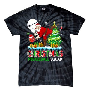 Women Christmas Pickleball Squad Santa Playing Pickleball Player Gift Tie-Dye T-Shirt