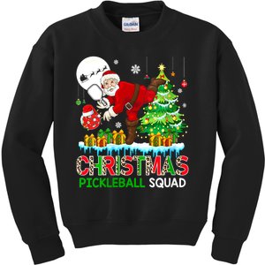 Women Christmas Pickleball Squad Santa Playing Pickleball Player Gift Kids Sweatshirt