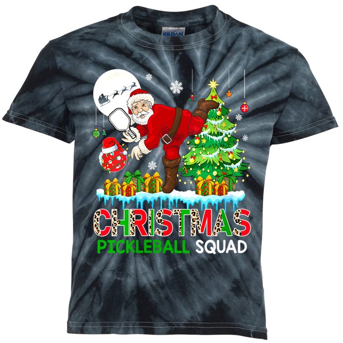 Women Christmas Pickleball Squad Santa Playing Pickleball Player Gift Kids Tie-Dye T-Shirt