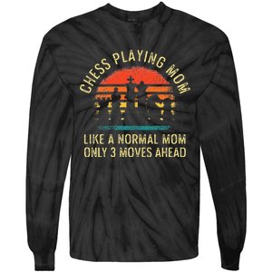 Womens Chess Playing Mom 3 Moves Ahead Chess Player Tie-Dye Long Sleeve Shirt