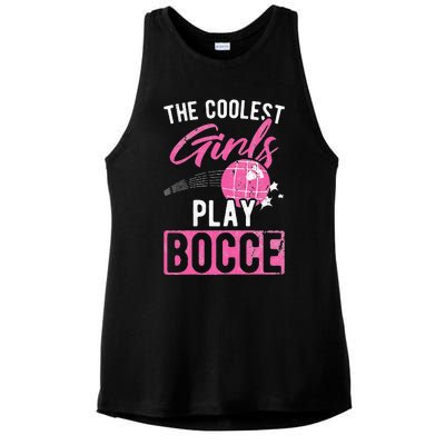 Womens Coolest Play Bocce Ball Ladies PosiCharge Tri-Blend Wicking Tank