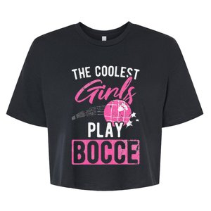 Womens Coolest Play Bocce Ball Bella+Canvas Jersey Crop Tee