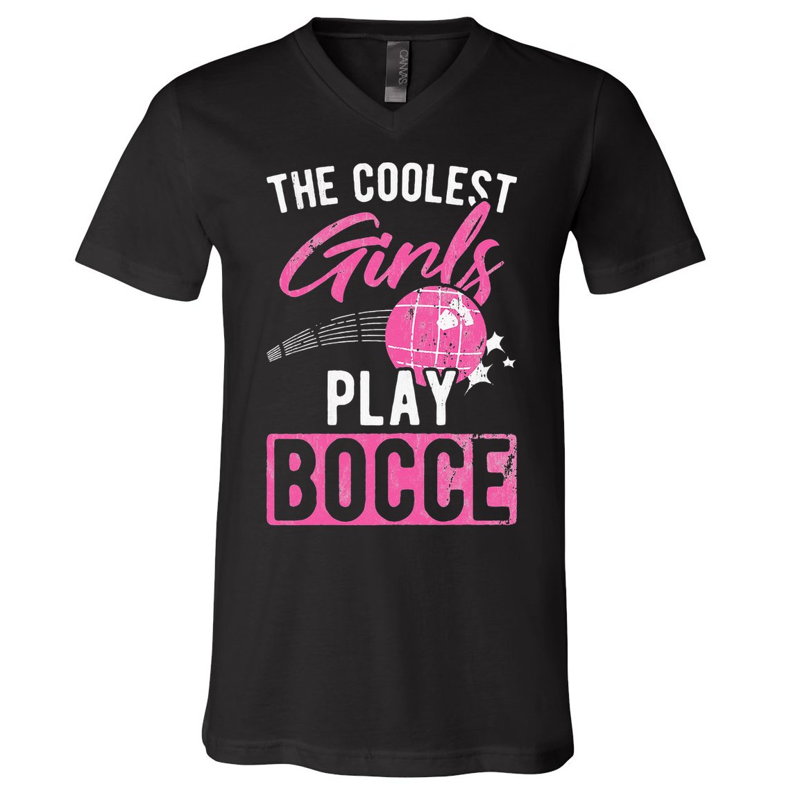 Womens Coolest Play Bocce Ball V-Neck T-Shirt