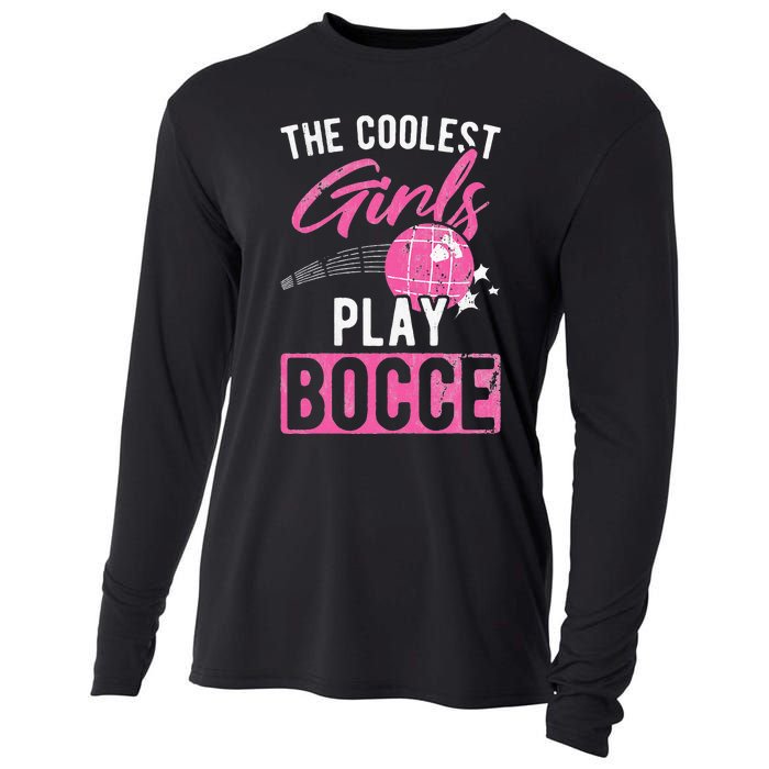 Womens Coolest Play Bocce Ball Cooling Performance Long Sleeve Crew