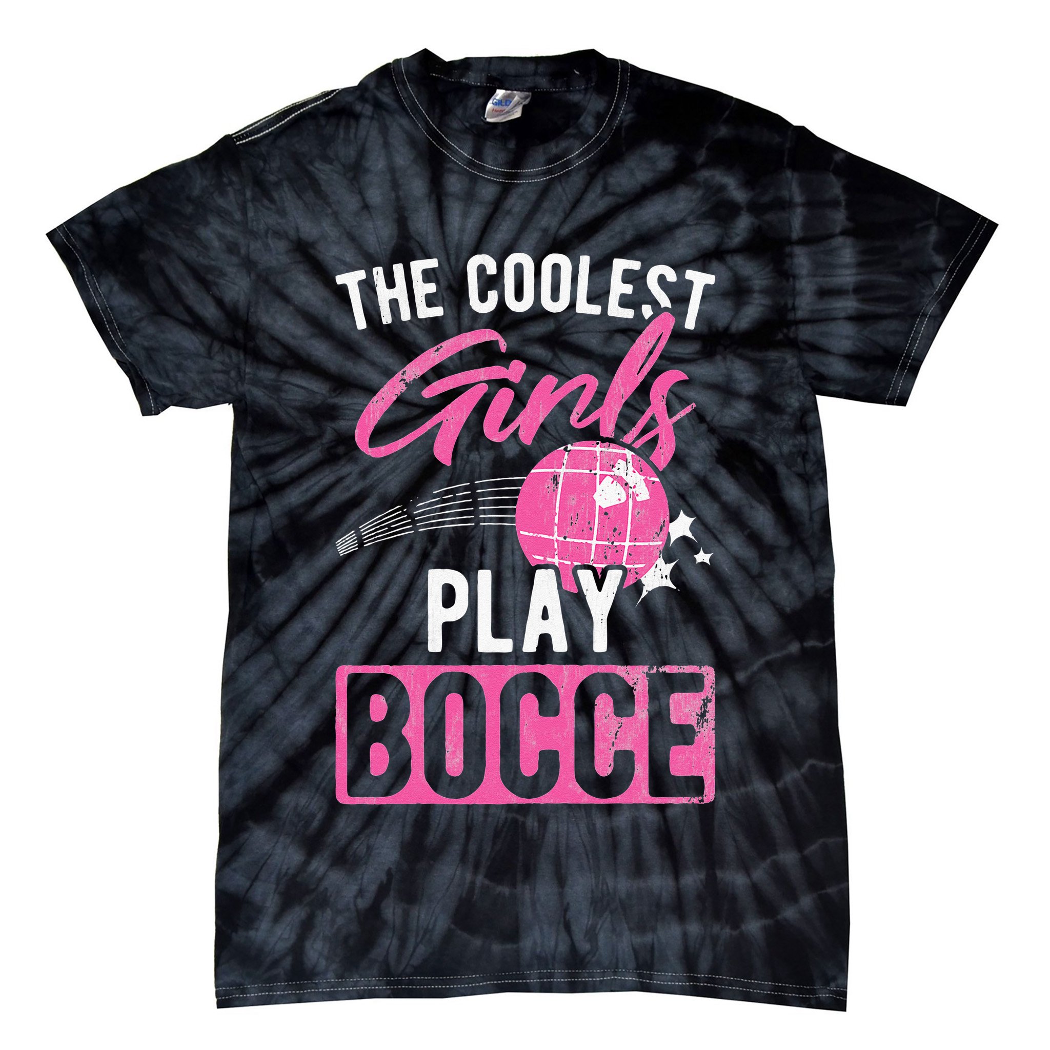 Womens Coolest Play Bocce Ball Tie-Dye T-Shirt