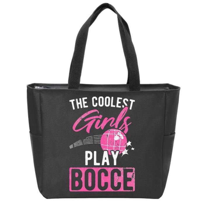 Womens Coolest Play Bocce Ball Zip Tote Bag