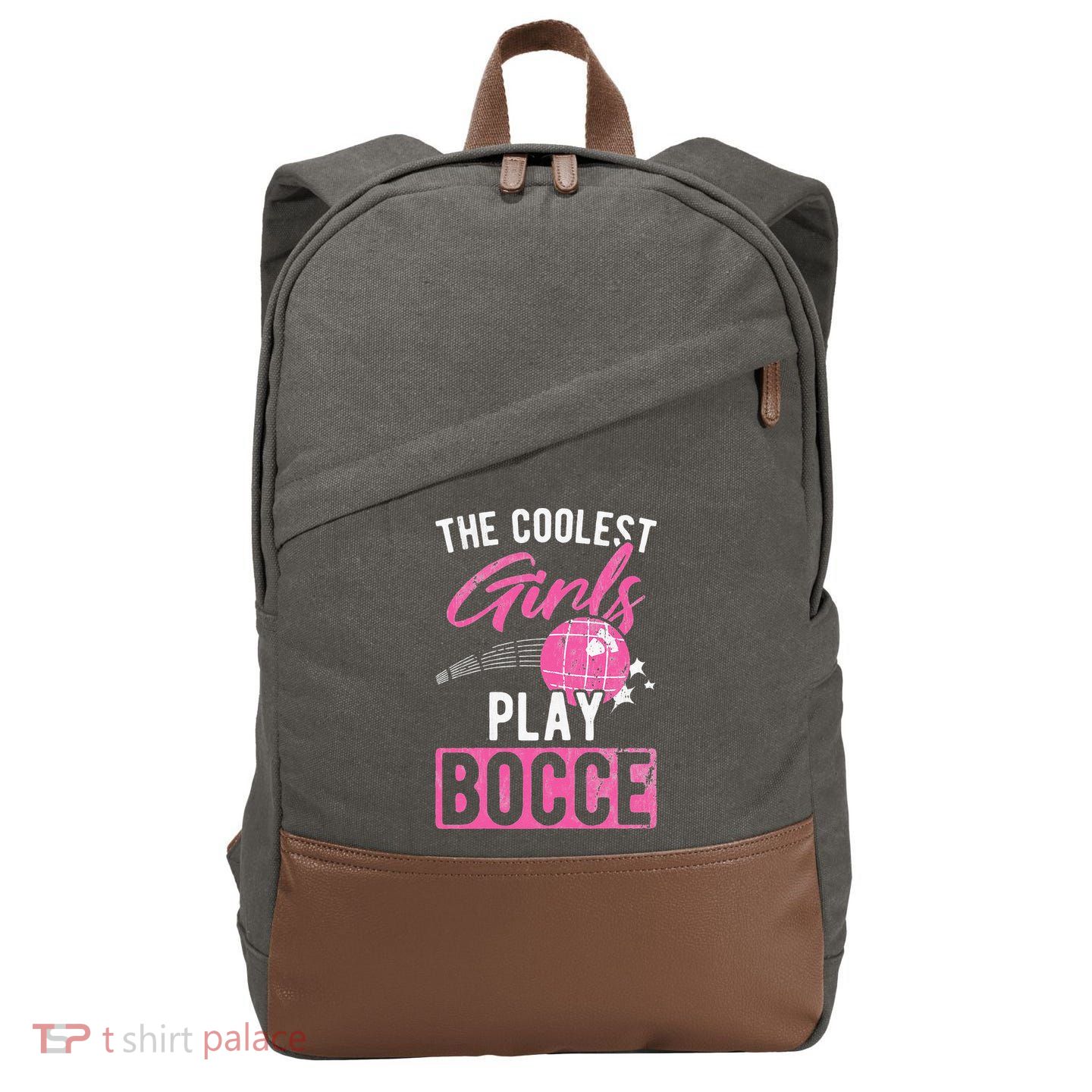 Womens Coolest Play Bocce Ball Cotton Canvas Backpack