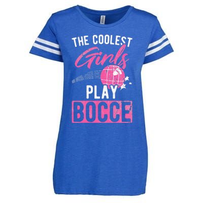 Womens Coolest Play Bocce Ball Enza Ladies Jersey Football T-Shirt