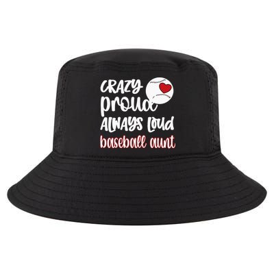 Womens Crazy Proud Baseball Aunt Baseball Fan Baseball Auntie Cool Comfort Performance Bucket Hat