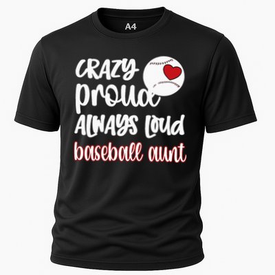 Womens Crazy Proud Baseball Aunt Baseball Fan Baseball Auntie Performance Shirt