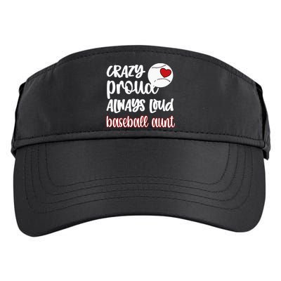 Womens Crazy Proud Baseball Aunt Baseball Fan Baseball Auntie Adult Drive Performance Visor
