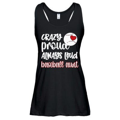 Womens Crazy Proud Baseball Aunt Baseball Fan Baseball Auntie Ladies Essential Flowy Tank