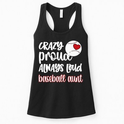 Womens Crazy Proud Baseball Aunt Baseball Fan Baseball Auntie Womens Tank Top