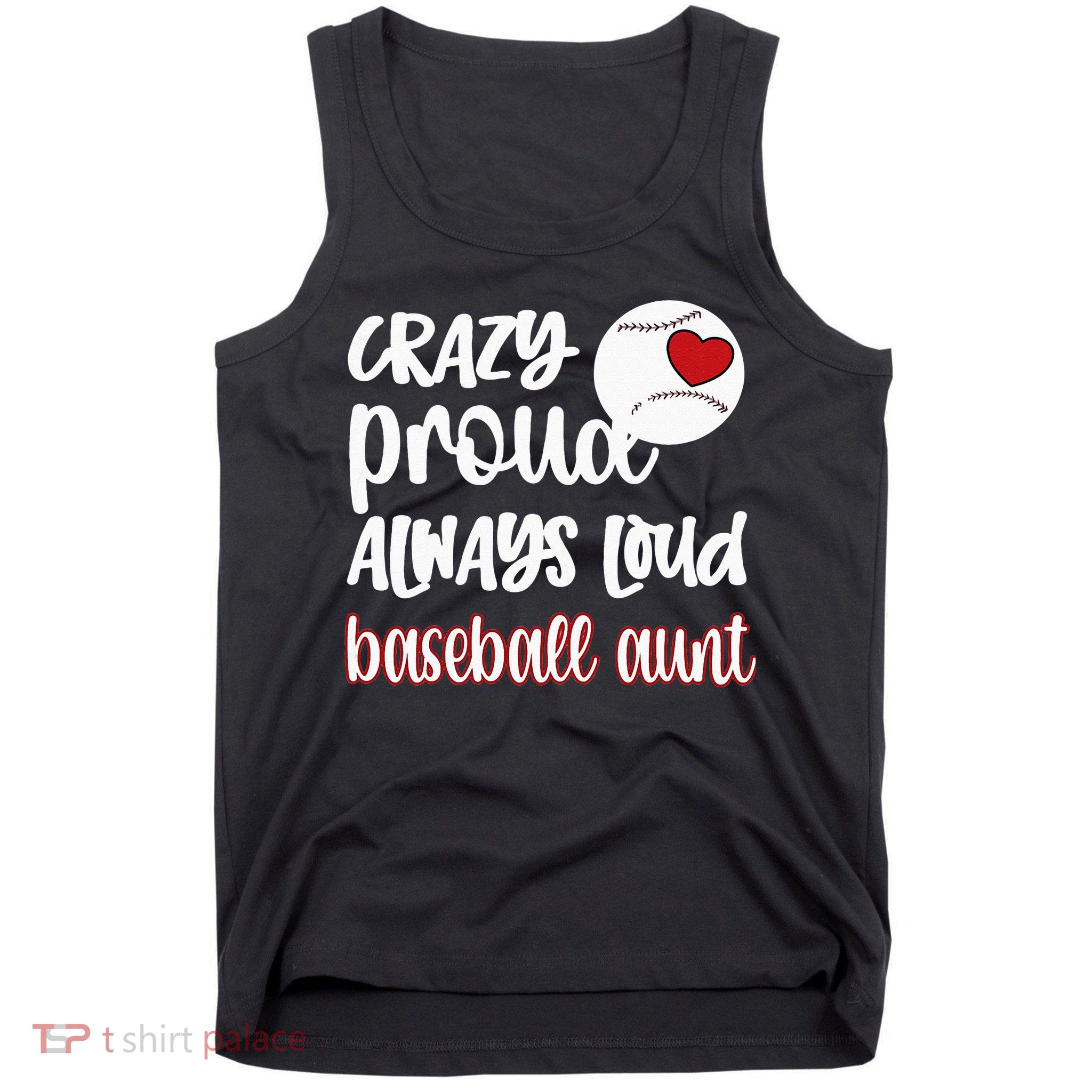 Womens Crazy Proud Baseball Aunt Baseball Fan Baseball Auntie Tank Top