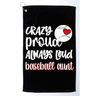 Womens Crazy Proud Baseball Aunt Baseball Fan Baseball Auntie Golf Towel