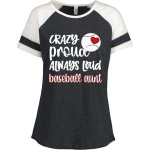 Womens Crazy Proud Baseball Aunt Baseball Fan Baseball Auntie Enza Ladies Jersey Colorblock Tee