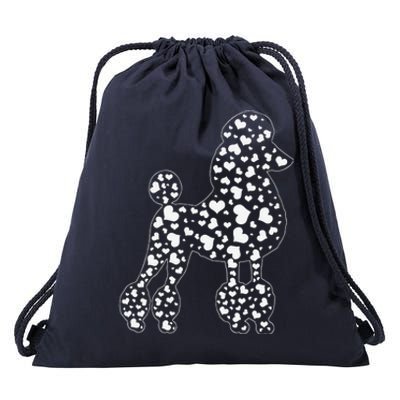 Womens Cute Poodle Dog Hearts Couple Valentine's Puppy Pet Lover Drawstring Bag