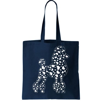 Womens Cute Poodle Dog Hearts Couple Valentine's Puppy Pet Lover Tote Bag