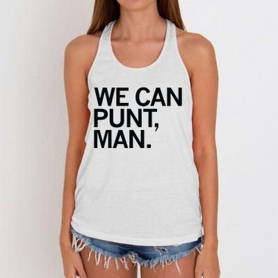 We Can Punt Man Women's Knotted Racerback Tank