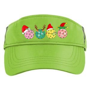 Women Christmas Pickleball Player Xmas Lights Reindeer Elf Pickleball Gift Adult Drive Performance Visor