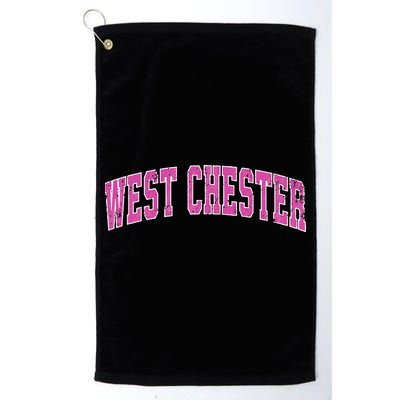 West Chester Pennsylvania PA Vintage Sports Design Pink Golf Towel