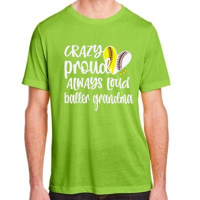 Womens Crazy Proud Softball Player Baseball Player Grandma Baller Adult ChromaSoft Performance T-Shirt