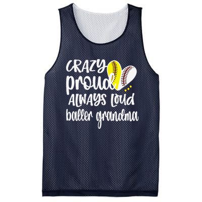 Womens Crazy Proud Softball Player Baseball Player Grandma Baller Mesh Reversible Basketball Jersey Tank