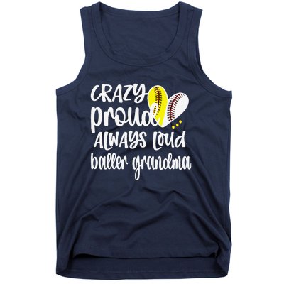 Womens Crazy Proud Softball Player Baseball Player Grandma Baller Tank Top